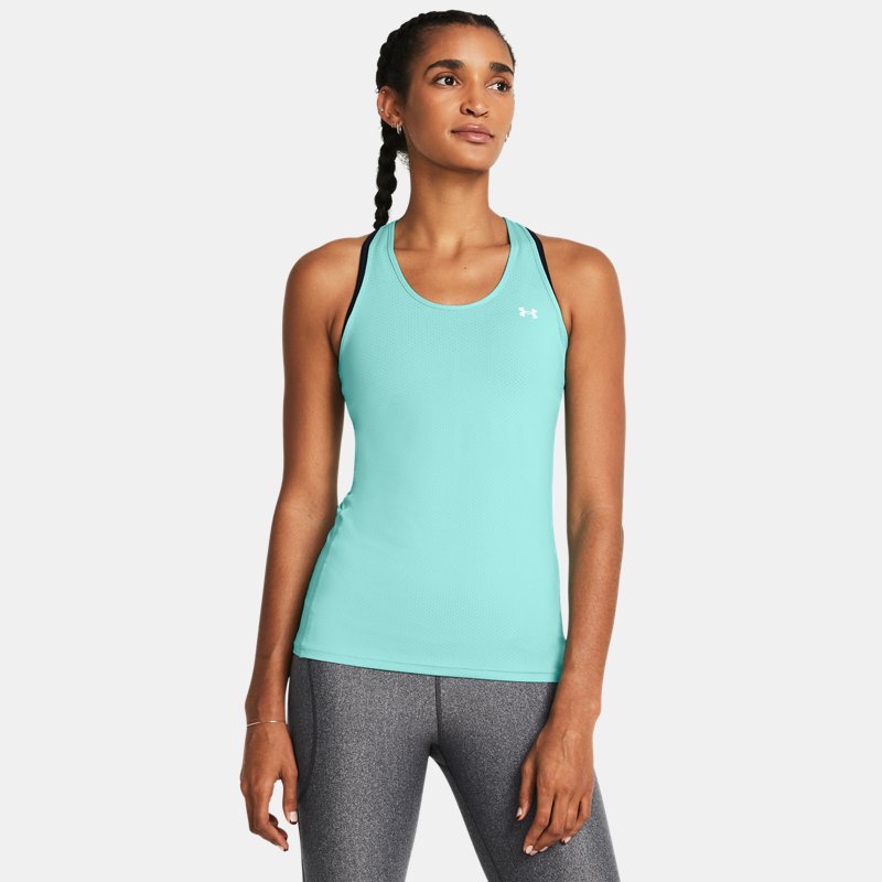 Under Armour Women's HeatGear® Armour Racer Tank Radial Turquoise / White L